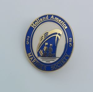 Holland America Pin Mariner Society 25  Pin Gold Tone with Blue Enamel Cruise